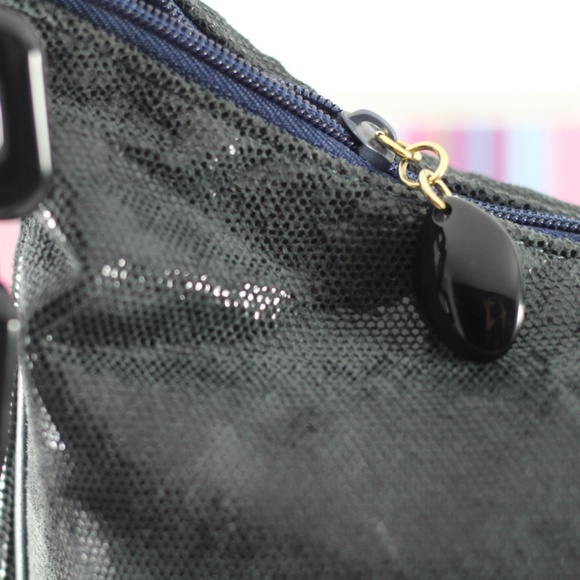 Vintage Leather Purse Dark Navy Lucite and Leather Strap - Picture 8 of 16